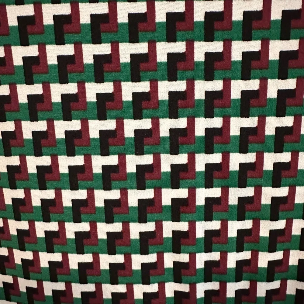 Michael Kors Green And Red Geometric Print Dress